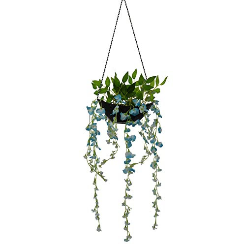 fancymart Plastic Artificial Wisteria Boat Hanging Pot (60Cm)-Ideal For Home Decor And Wall Hangings,Purple - Image 1