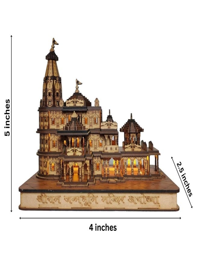Webelkart Premium Shree Ram Mandir Ayodhya Wooden Temple Plywood Mandir Pooja Room Home Decor Office/Home Temple (5" Inches) - Image 5