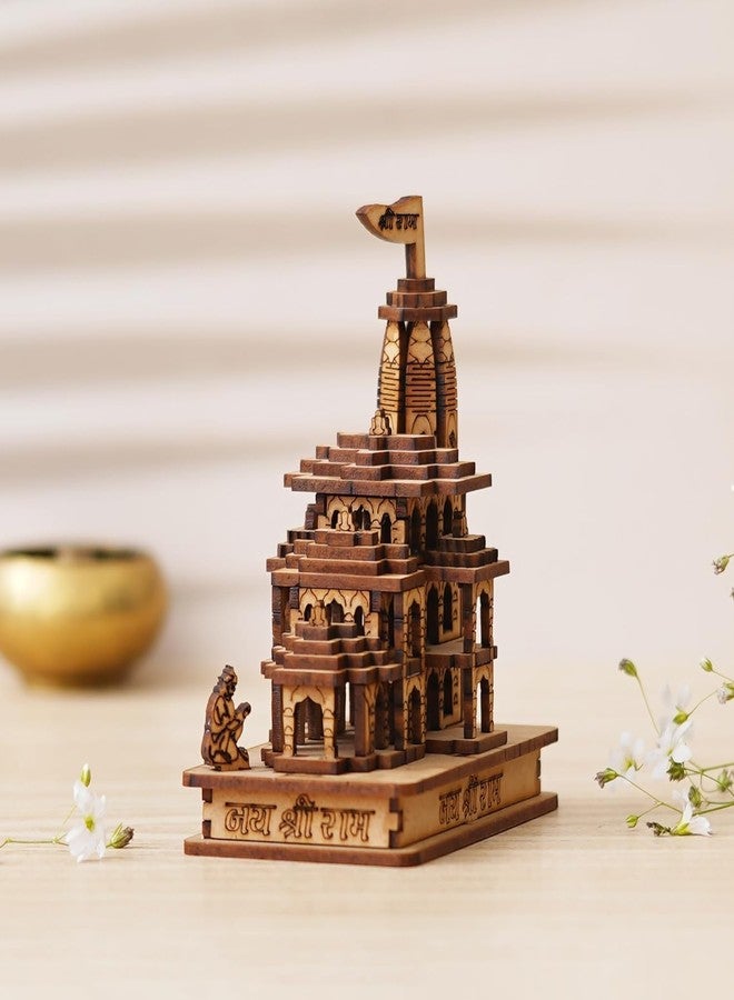 Webelkart Premium Shree Ram Mandir Ayodhya Wooden Temple Plywood Mandir Pooja Room Home Decor Office/Home Temple (5" Inches) - Image 2