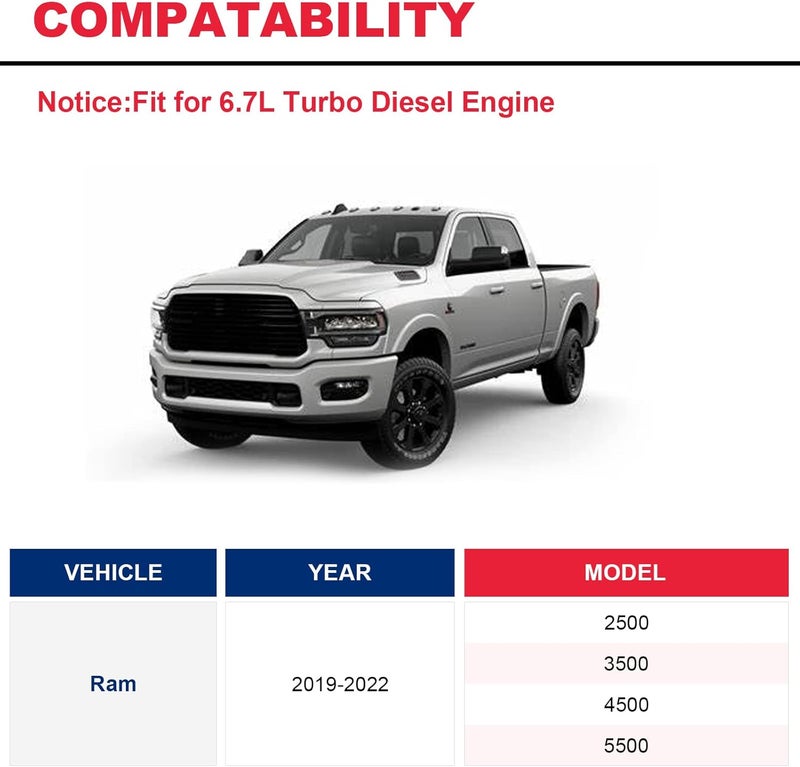 VASTAUTO مجموعة فلاتر وقود وفاصل مياه VASTAUTO 6.7 كمنز لدودج رام 2500 3500 4500 5500 (2019-2022) - Image 3