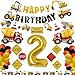 FIGEPO Construction 2nd Birthday Party Supplies Dump Truck Party Decorations Kits Set for Kids Two Years Old Birthday with Cake Toppers Balloons Banners Signs - Image 2