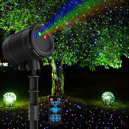 VanSmaGo Laser Christmas Projector Lights Outdoor, 3 Color Laser Light Projector, Firefly Lights Show with RF Remote, Waterproof, Indoor Holiday Decoration, Christmas Gift, Wedding, Home Decor, Party, Garden - Image 1