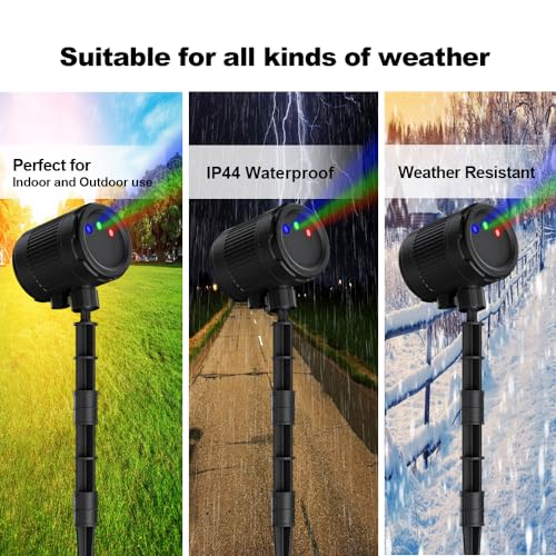 VanSmaGo Laser Christmas Projector Lights Outdoor, 3 Color Laser Light Projector, Firefly Lights Show with RF Remote, Waterproof, Indoor Holiday Decoration, Christmas Gift, Wedding, Home Decor, Party, Garden - Image 3