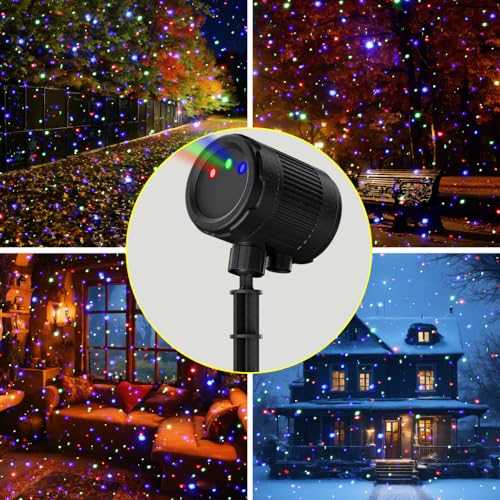 VanSmaGo Laser Christmas Projector Lights Outdoor, 3 Color Laser Light Projector, Firefly Lights Show with RF Remote, Waterproof, Indoor Holiday Decoration, Christmas Gift, Wedding, Home Decor, Party, Garden - Image 2