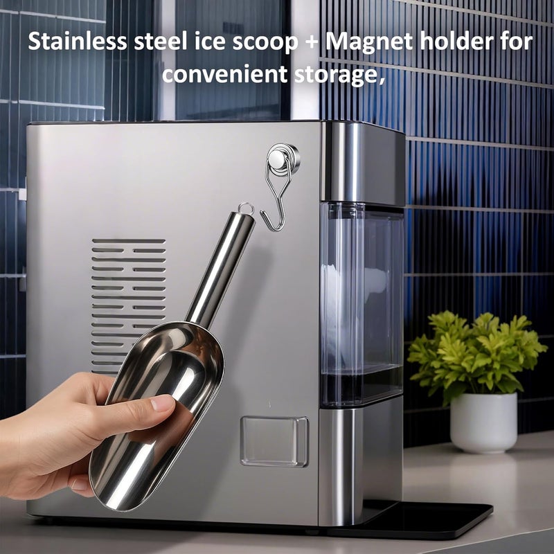Juome Stainless Steel Ice Scoop with Magnetic Holder for Ge Profile Opal 2.0 Nugget Ice Maker, Ice Scoop for Freezer for GE Profile Opal Ice Maker Machine - Image 2
