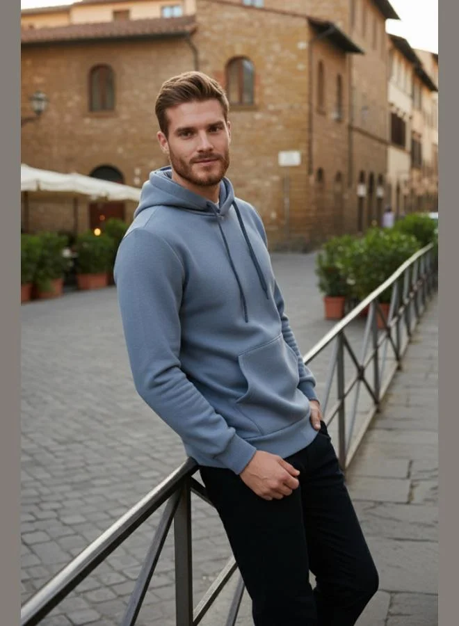 Buratti Buratti Regular Fit Hooded Sweatshirt with Kangaroo Pocket, Soft Fleece Lining, Men's Sweatshirt 5905281