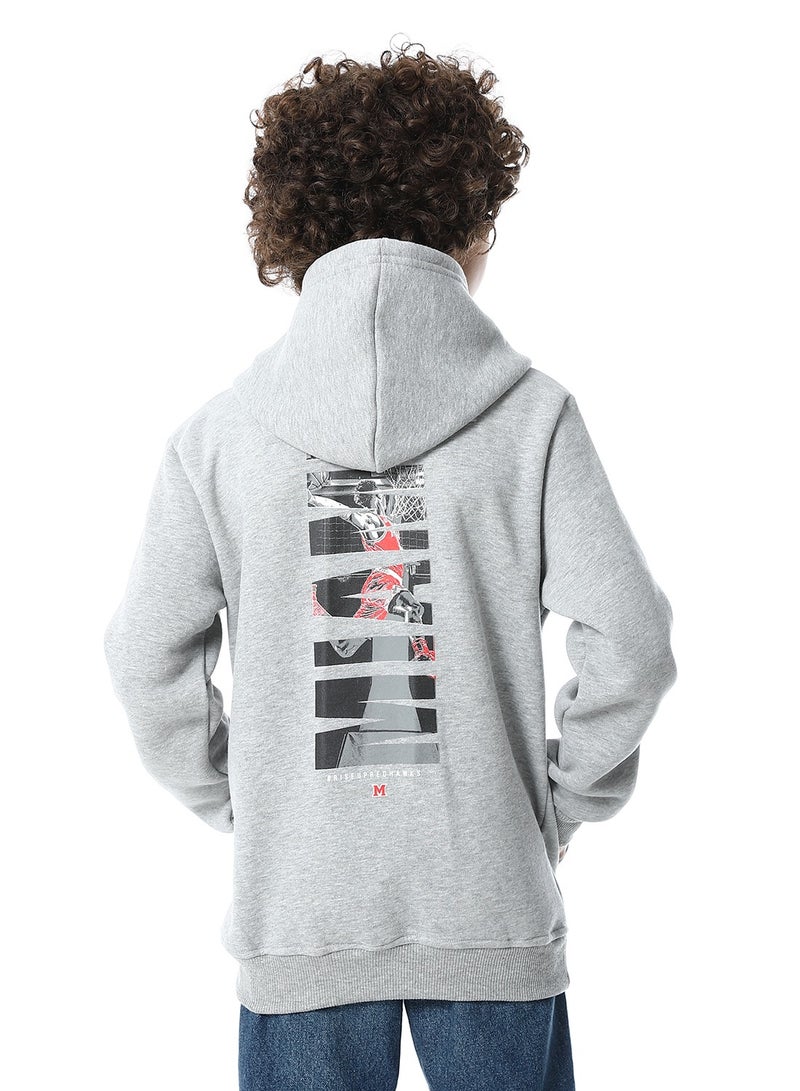 Andora هودي للأولاد مزخرف برباط سهل الارتداء - رمادي فاتح - Image 3