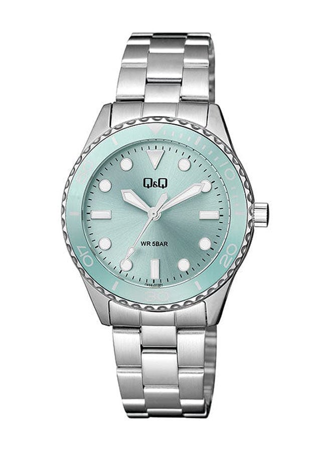 كيو آند كيو ساعة يد من ستانلس ستيل بعقارب Q55A-003PY - Image 1