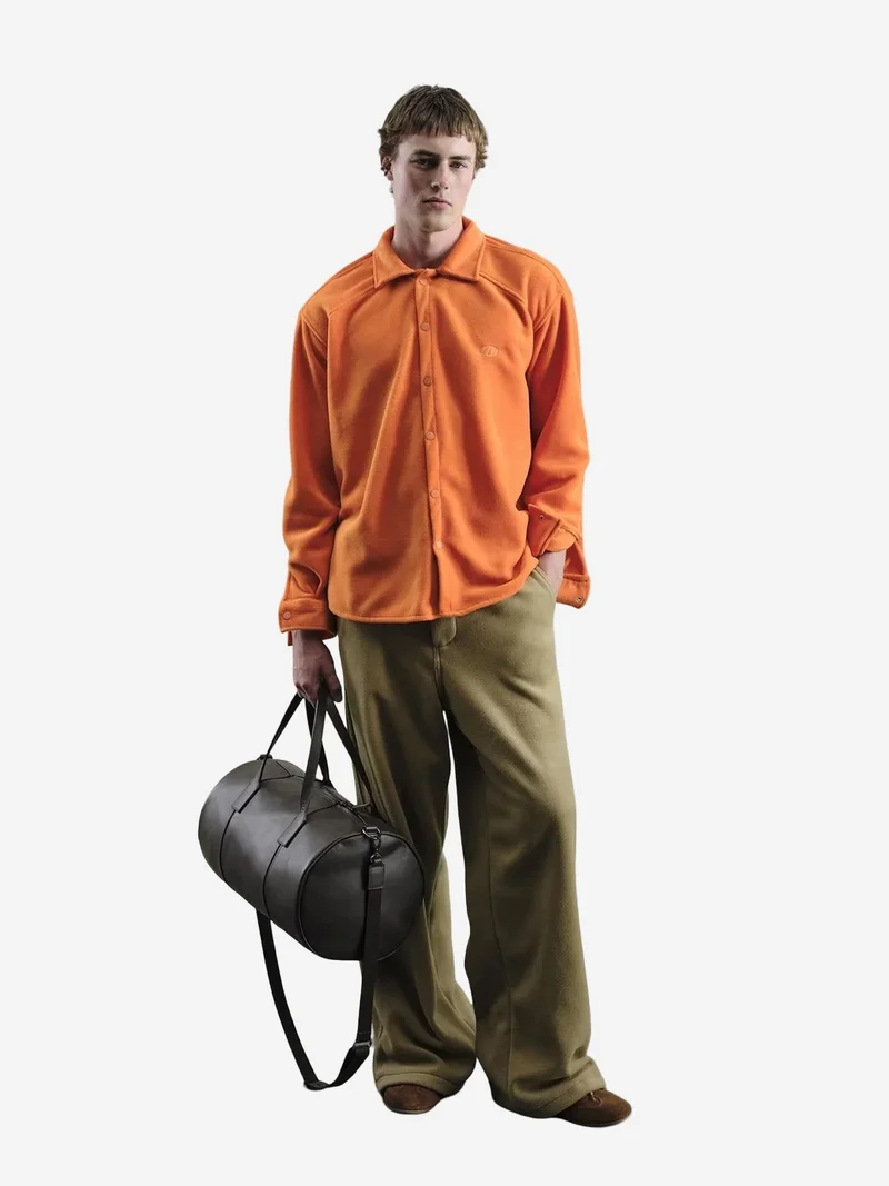 Giesto GIESTO Oversized Plush Shirt with Snap Closure