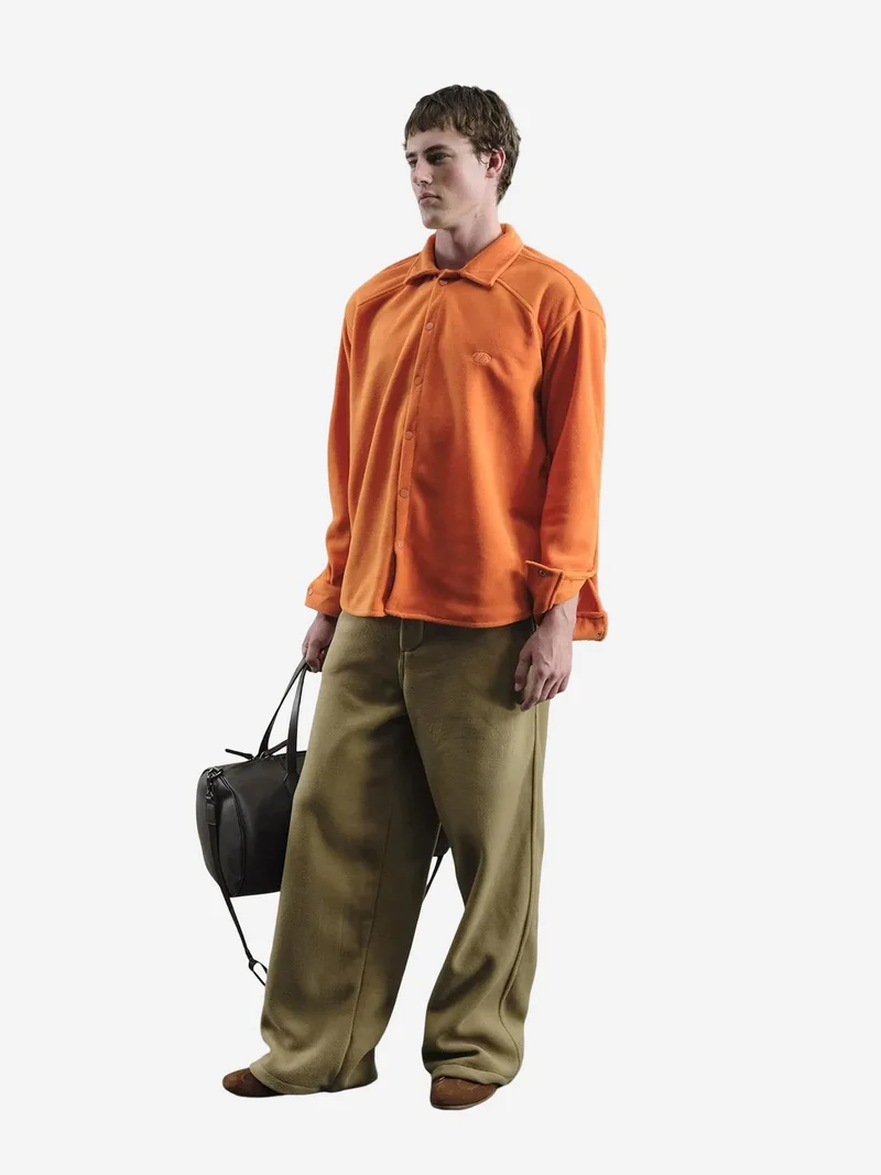 Giesto GIESTO Oversized Plush Shirt with Snap Closure
