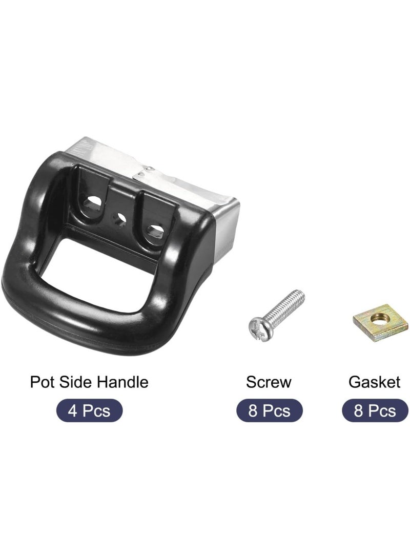 4 Pack Metal Replacement Pot Handles - Short Side Handles for Pressure Cookers (Black)  - Image 2