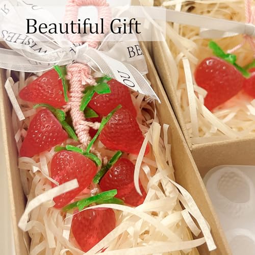 XLANMAY DIY Silicone Strawberry-Shaped Grape Soap Molds - Exquisite Soap Making Kit Moldes para Jabones Artesanales Make Your Own Soaps for Gift (Without Soaps) - Image 3
