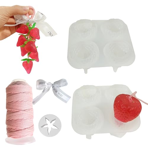 XLANMAY DIY Silicone Strawberry-Shaped Grape Soap Molds - Exquisite Soap Making Kit Moldes para Jabones Artesanales Make Your Own Soaps for Gift (Without Soaps) - Image 1
