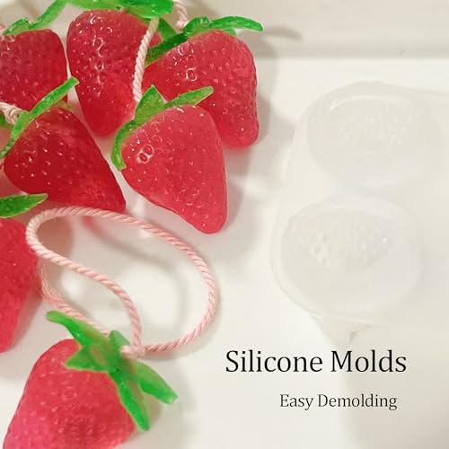 XLANMAY DIY Silicone Strawberry-Shaped Grape Soap Molds - Exquisite Soap Making Kit Moldes para Jabones Artesanales Make Your Own Soaps for Gift (Without Soaps) - Image 2