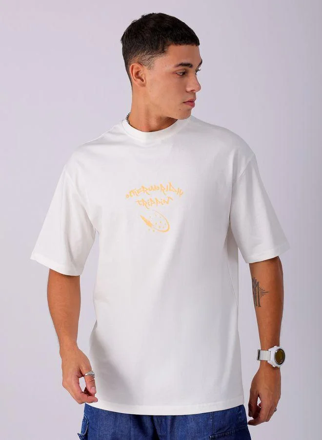 The Indian Garage Co  Men Boxy Oversized Graphic Back Printed Round Neck Tshirt for Men | Best Price UAE