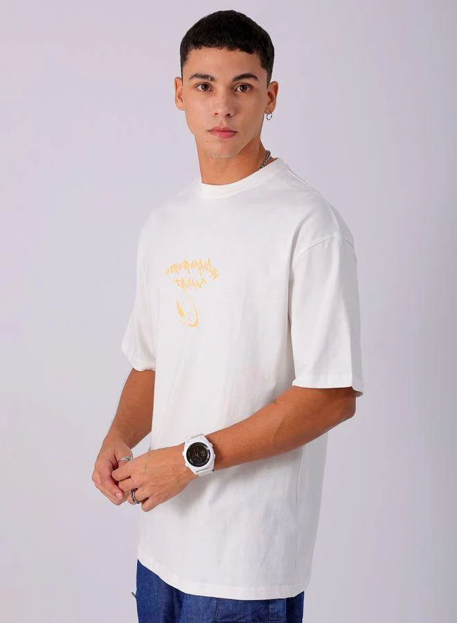 ذا انديان كراج كو Men Boxy Oversized Graphic Back Printed Round Neck Tshirt