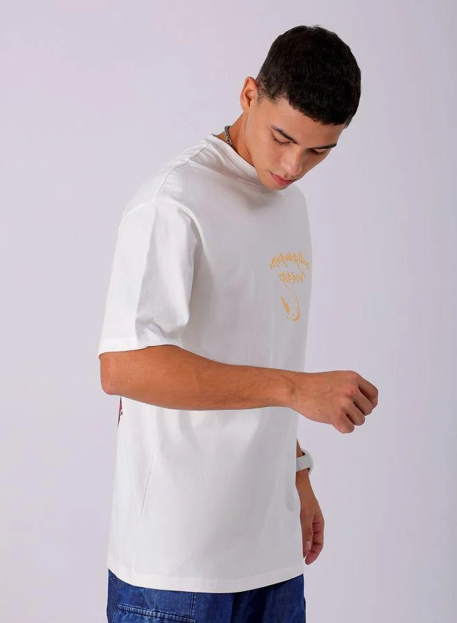The Indian Garage Co  Men Boxy Oversized Graphic Back Printed Round Neck Tshirt for Men | Best Price UAE