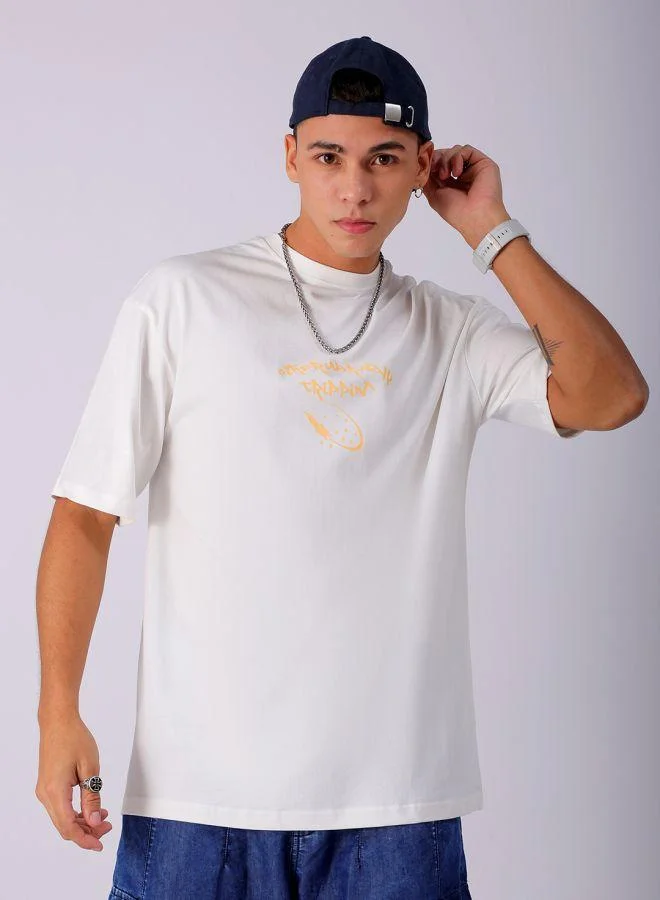 The Indian Garage Co  Men Boxy Oversized Graphic Back Printed Round Neck Tshirt for Men | Best Price UAE