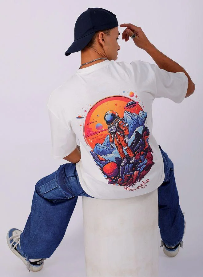 The Indian Garage Co  Men Boxy Oversized Graphic Back Printed Round Neck Tshirt for Men | Best Price UAE
