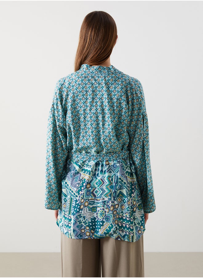 LC WAIKIKI Shawl Collar Patterned Oversize Women's Kimono  - Image 4