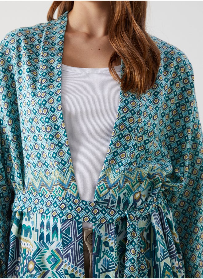 LC WAIKIKI Shawl Collar Patterned Oversize Women's Kimono  - Image 3