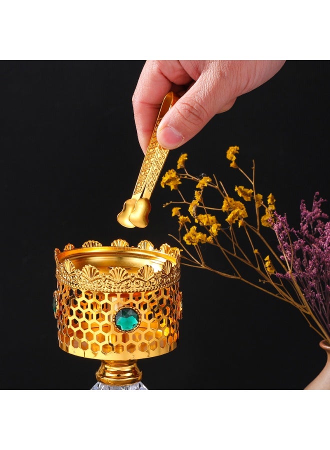 olayks Gold Hollow Incense Burner, Metal Censer, Elegant Bakhoor Holder, Indoor Decorative Ornaments, Aromatherapy - Image 5