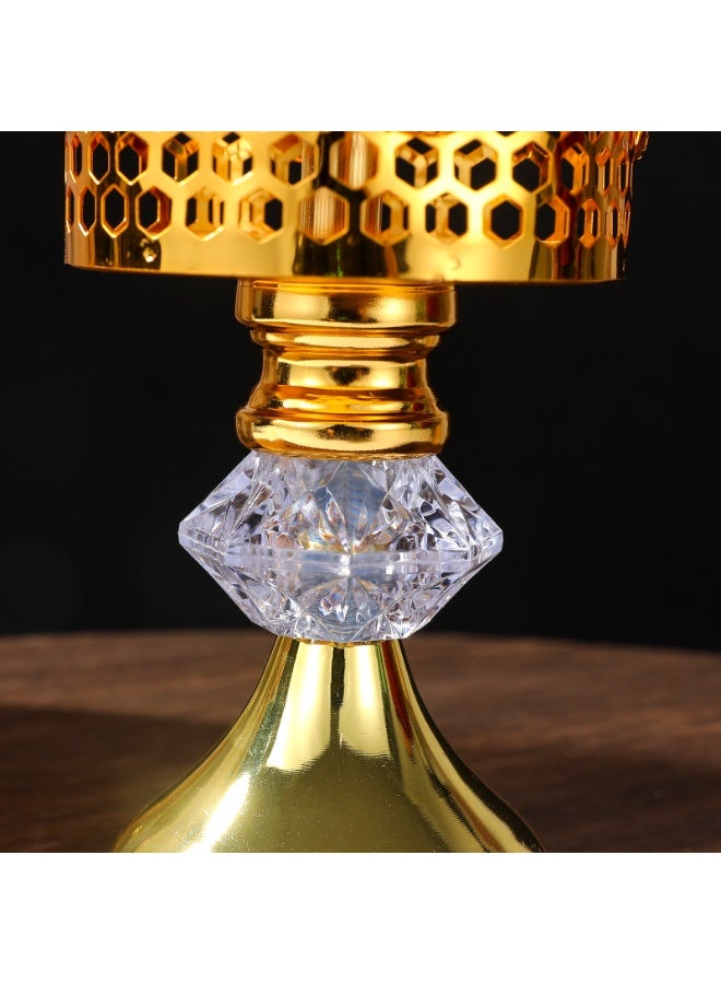 olayks Gold Hollow Incense Burner, Metal Censer, Elegant Bakhoor Holder, Indoor Decorative Ornaments, Aromatherapy - Image 4