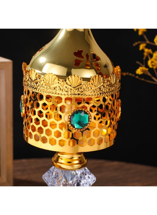 olayks Gold Hollow Incense Burner, Metal Censer, Elegant Bakhoor Holder, Indoor Decorative Ornaments, Aromatherapy - Image 2