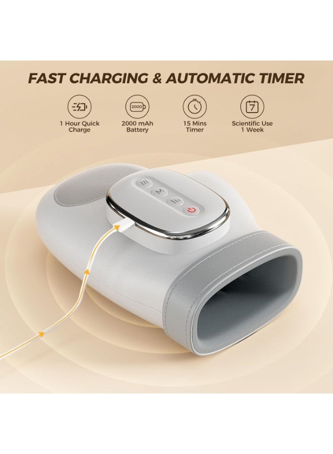 جهاز تدليك اليد الذكي – قفازات تدليك كهربائية لاسلكية – مع علاج بالضغط الحراري لتخفيف الألم، 3 أوضاع تدليك، 4 مستويات حرارة، و5 أوضاع ضغط - Image 5