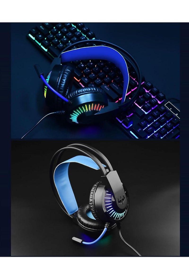 Wired Headset Head-Mounted Earphone 3.5MM USB Interface LED RGB - Image 3