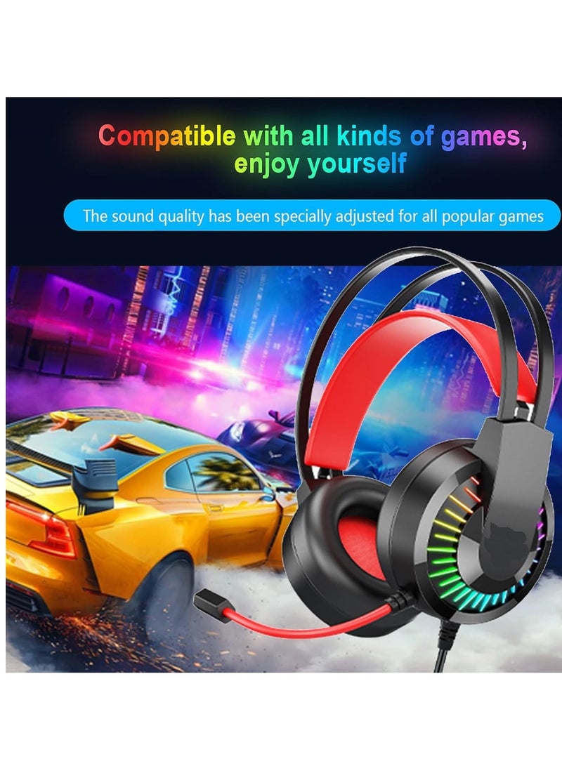 Wired Headset Head-Mounted Earphone 3.5MM USB Interface LED RGB - Image 5