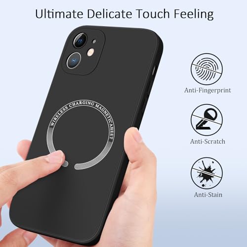 Meliya Magnetic Case for iPhone 11 Phone Case with MagSafe, Camera Protection Ultra Slim Shockproof Bumper Liquid Silicone Case with Microfiber Lining, Black - Image 5