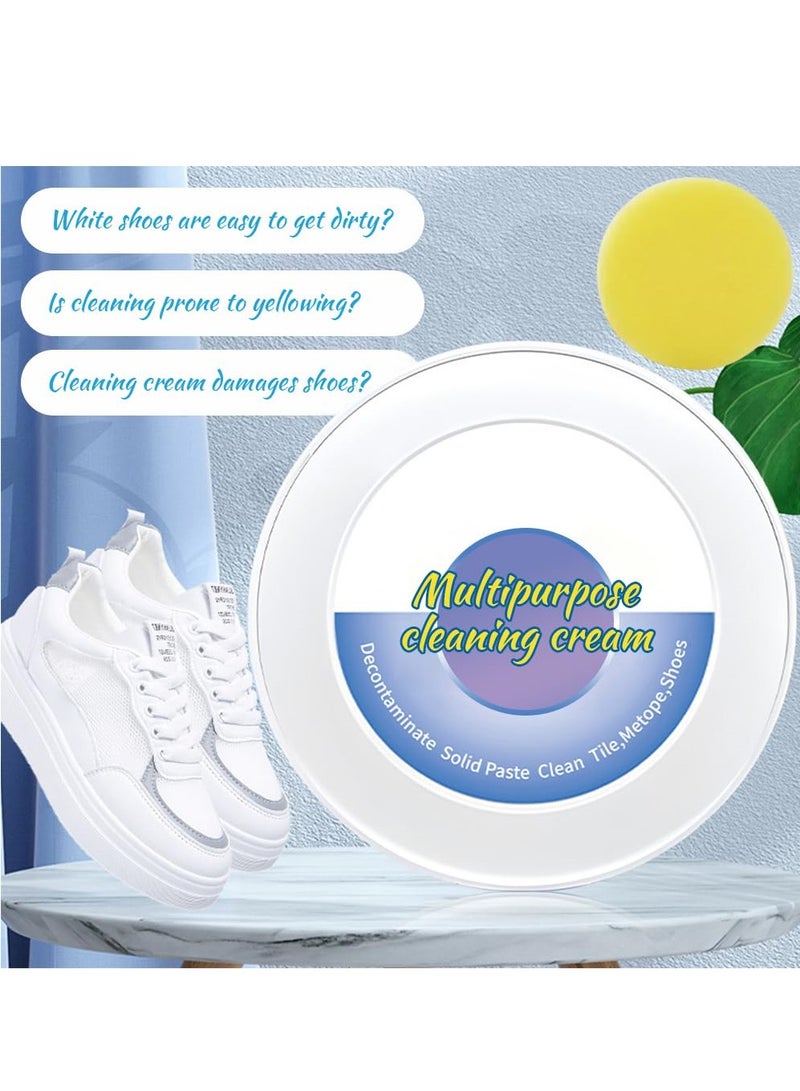 KASTWAVE 2023 New Multi-Functional Cleaning And Stain Removal Cream, White Shoe Cleaning Cream with Sponge, Premium Quick Clean Shoes Stain Removal Cream, White Shoe Cleaner Deep Cleaning (3PCS) - Image 2