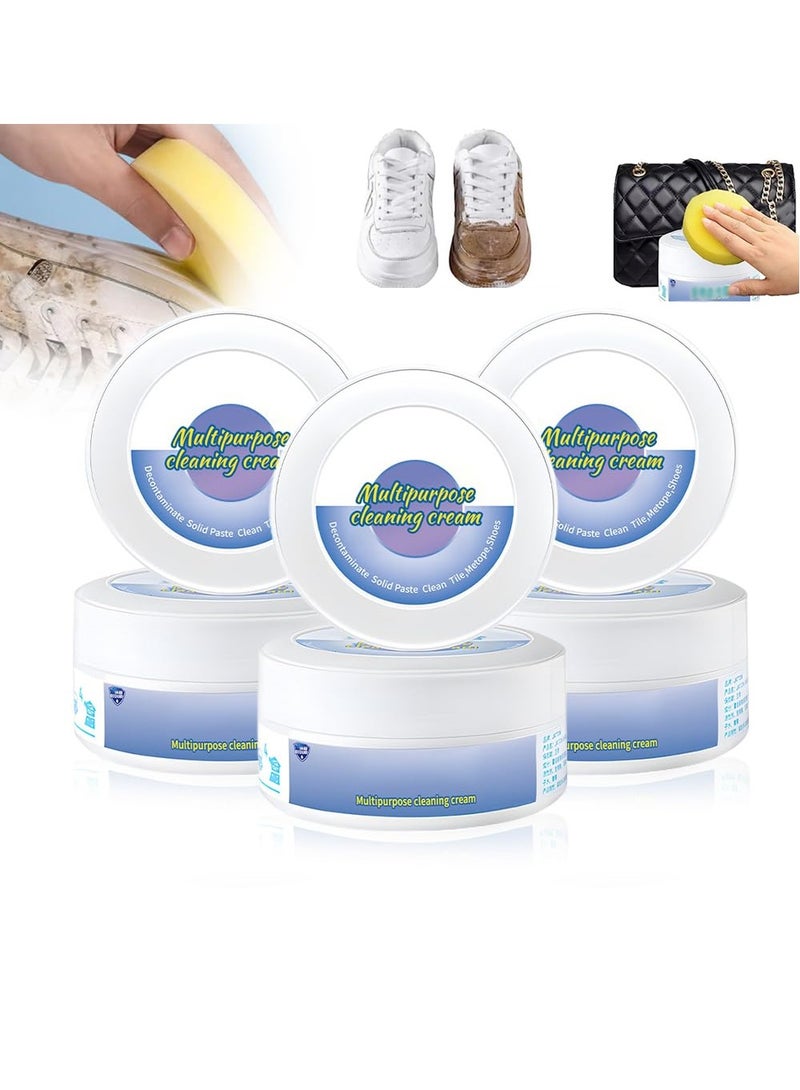 KASTWAVE 2023 New Multi-Functional Cleaning And Stain Removal Cream, White Shoe Cleaning Cream with Sponge, Premium Quick Clean Shoes Stain Removal Cream, White Shoe Cleaner Deep Cleaning (3PCS) - Image 1