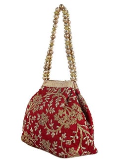 Kuber Industries Kuber Industries 2 Pieces Polyester Embroidered Woman Potli Bag, Maroon - CTKTC31388  - Image 3