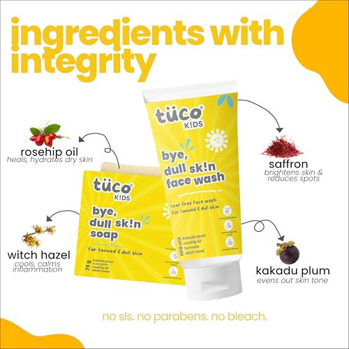 Tuco Kids Handmade Soap (75gx3) & Face Wash (100ml), Everyday Use for Ages 3+ Kids, Paraben & Sulphate Free - (Combo Pack of 4) - Image 3