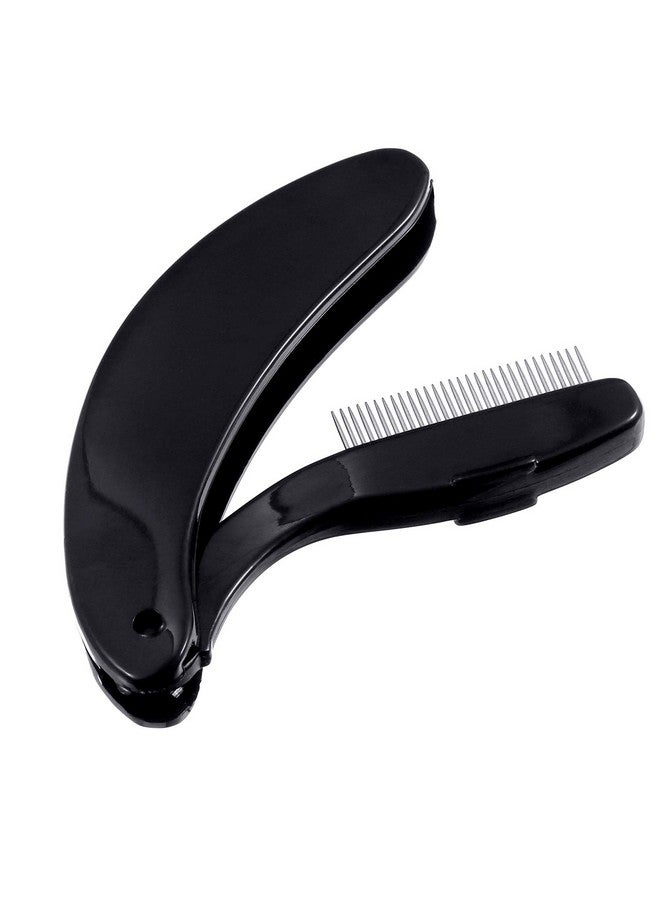 TecUnite مشط رموش قابل للطي مشط حواجب من الفولاذ المقاوم للصدأ فرشاة مكياج للرموش والحواجب (3 أسود و 3 وردي) - Image 4