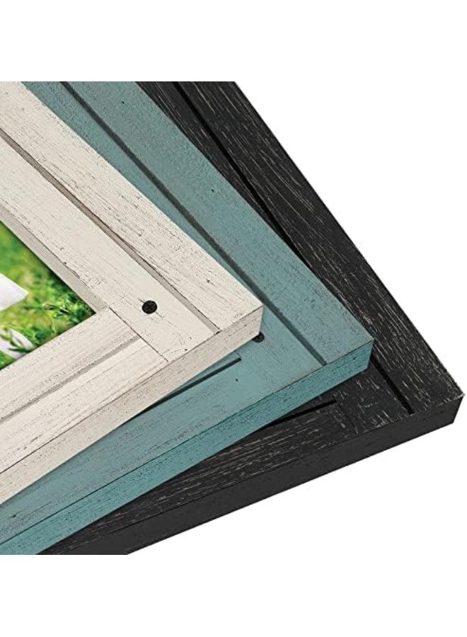 Americanflat 5x7 Picture Frame with Polished Crystal Clear Glass  Hampton Collection  Distressed Wood Picture Frames for Tabletop and Wall Display  Charcoal Black - Image 4