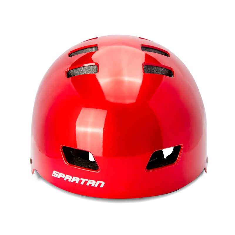 Spartan Mirage Jr Kids Skate Helmet | S/M Size 53–56 cm | Satin Red Finish | ABS Shell with EPS Foam and Sponge Liner | Dial-Fit Head Ring | 12 Air Vents | Quick-Release Buckle | Multi-Sport | SP-9088 - Image 3