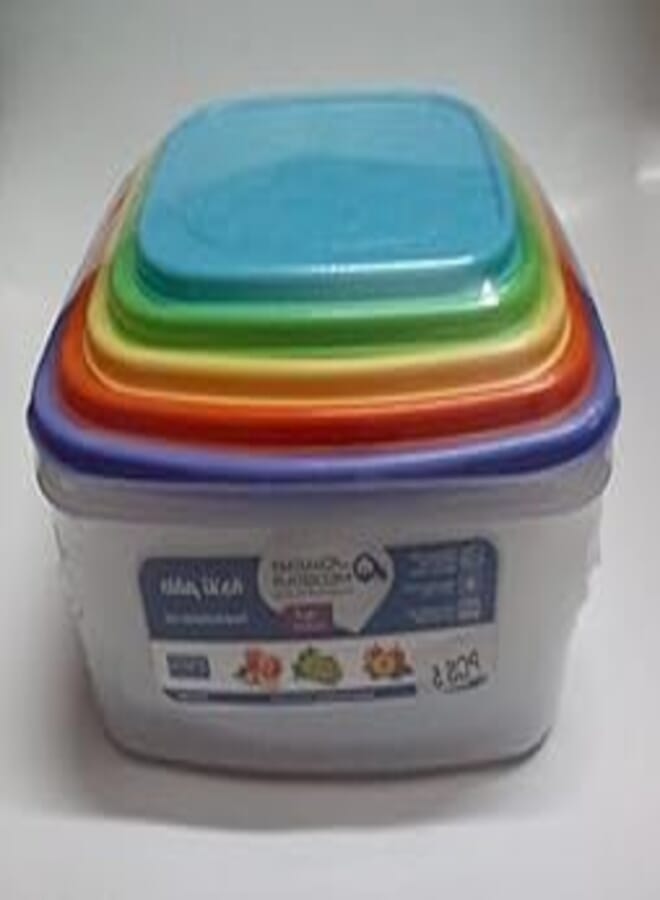 Medstar Food Container - Set of 5 - Transparent, Multicolor