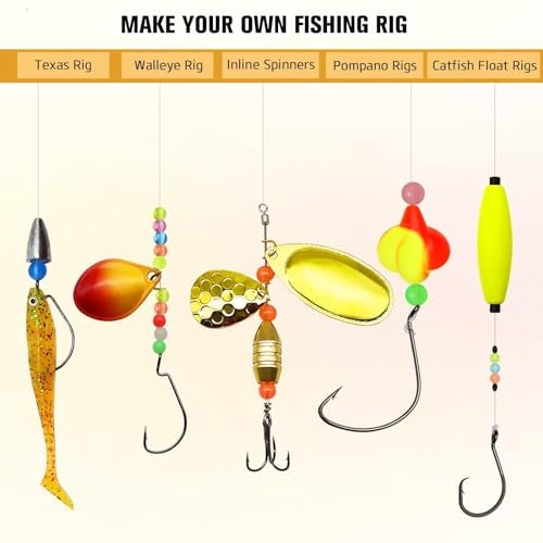 Dovesun Fishing Beads Assorted Beads Fishing Bait Eggs 10 Colors A-Glow in Dark 0.32in(250pcs) - Image 3