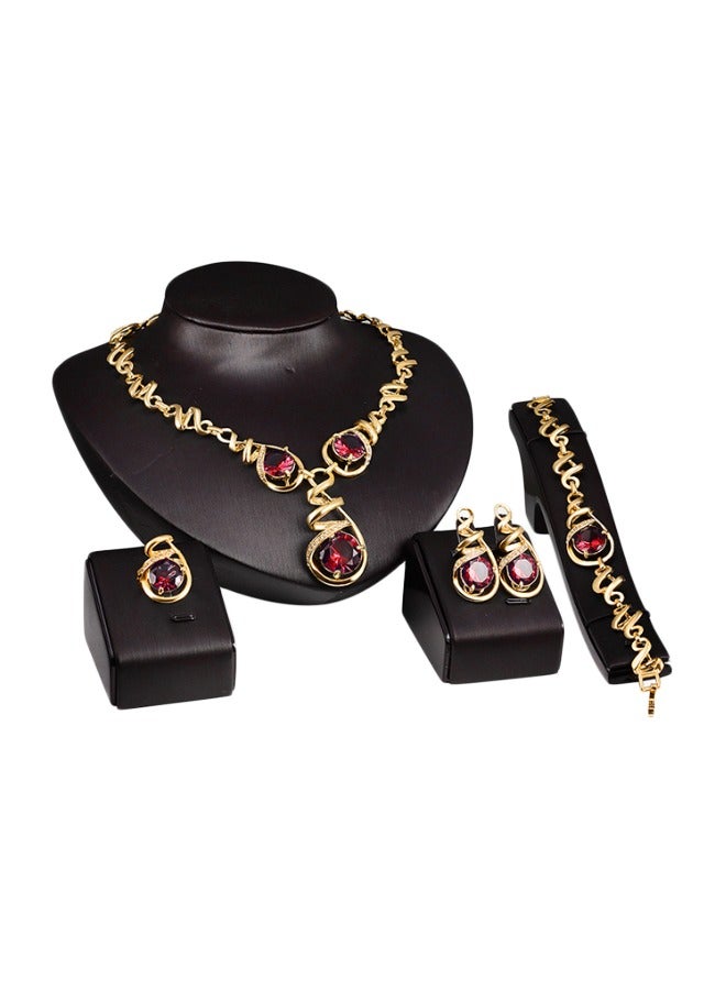 Nariele مجموعة مجوهرات مصنوعة من سبيكة مطلية بالذهب