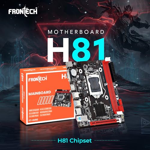 Frontech ProSeries H81 ATX Motherboard – LGA 1150 Socket | Supports Intel 4th/5th Gen CPUs | DDR3 Memory | PCIe Slots | LAN | Multiple USB Ports | HDMI | VGA Port (FT-0492) - Image 2