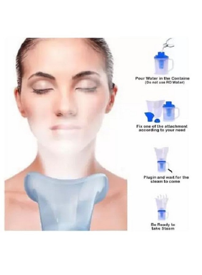 Dresz Commence 3 In 1 Steam Vaporizer, Nose & Cough Steamer, Facial Steamer, Nozzle Inhaler for Cold & Cough Relief, Blue, Plastic, Pore Treatment, Cleansing - Image 2