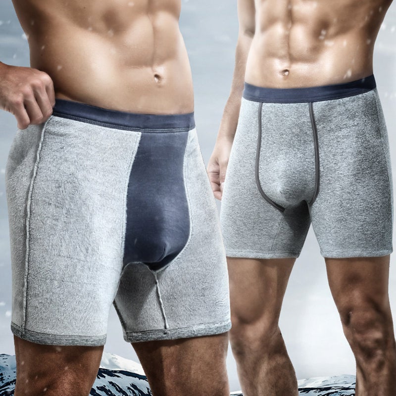 Mens Thermal Long Johns Fleece-Lined Autumn Winter Royal Blue
