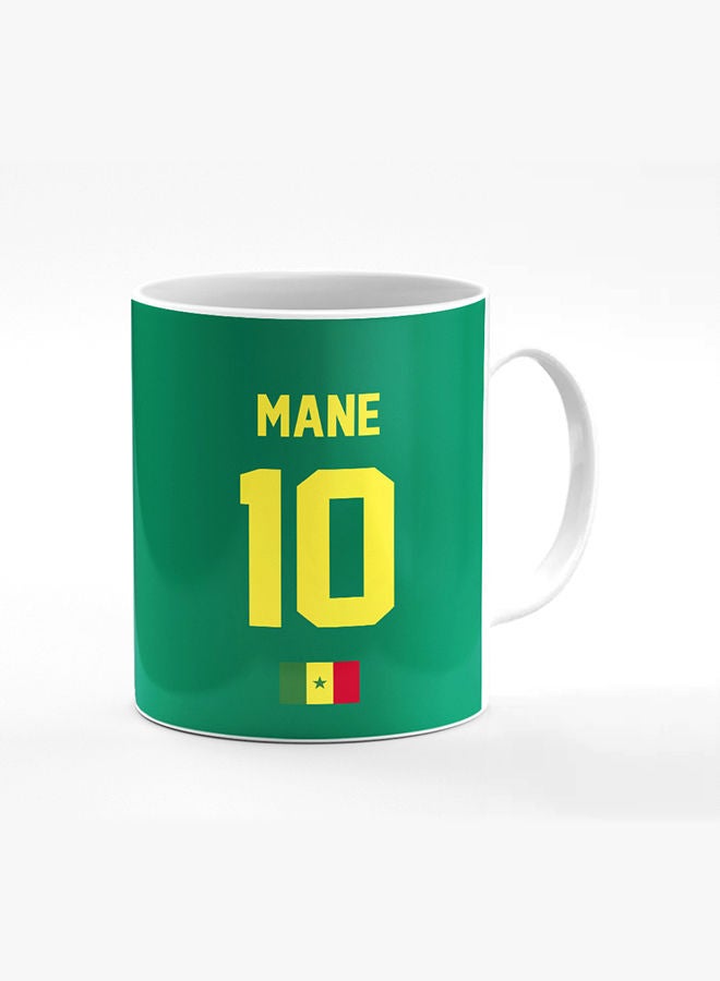 Stylizedd Designer Printed Coffee Mug with Heavy Duty Handle 11oz Ceramic Personalised Gift Mugs Cup [Microwave Safe & Dishwasher Proof] -Football Team - Senegal Player Name - Mane - Image 1