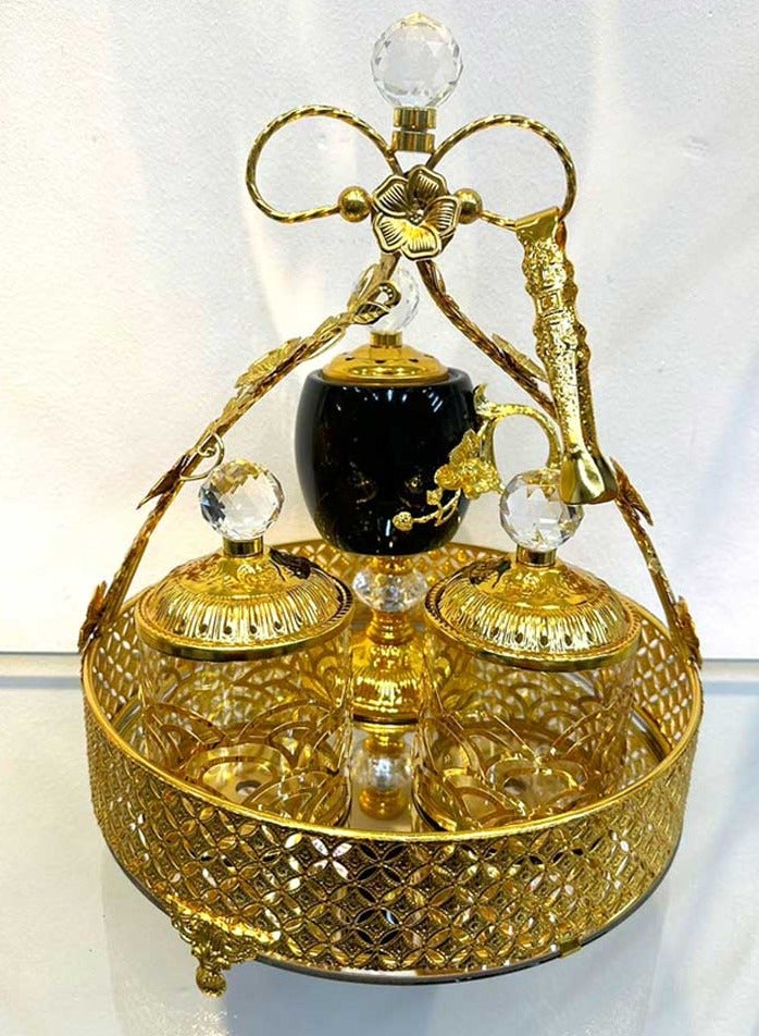 Golden Premium Incense Burner Set for Home Fragrance and Decore- K137