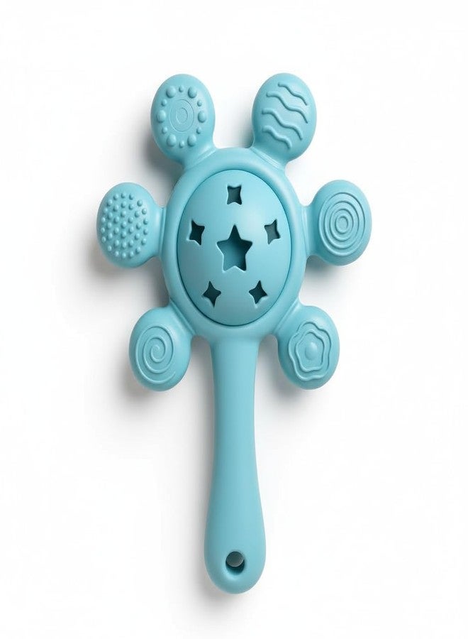 NVS KIDS Teether for Baby | Musical Rattle Teethers for 3 to 24 Months | Silicone Rattle Teether | BPA-Free for Easy Teething | Jhunjuna, Baby Feeding Toys (Blue) - Image 1