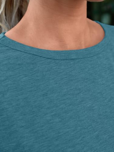 AUTOMET Womens Tops Shorts Sleeve Shirts for Summer Spring Beach Vacation Plus Size Oversized Casual Tee for Teen Girls 2025 02BlueGreen L - Image 5