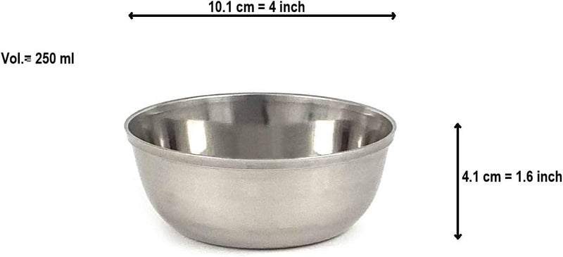Tredoni 2 Sauce Bowls 4  Candy Snacks Dips Bowl 250ml Stainless Steel SaladSpice Bowl Set OlivePeanuts Bowl 10 cm  4 inch  250 ml 2 pcs - Image 2